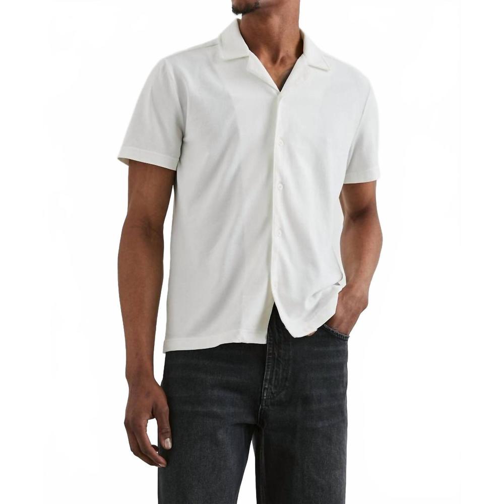 NEW RAILS alain pique short sleeve shirt in dove